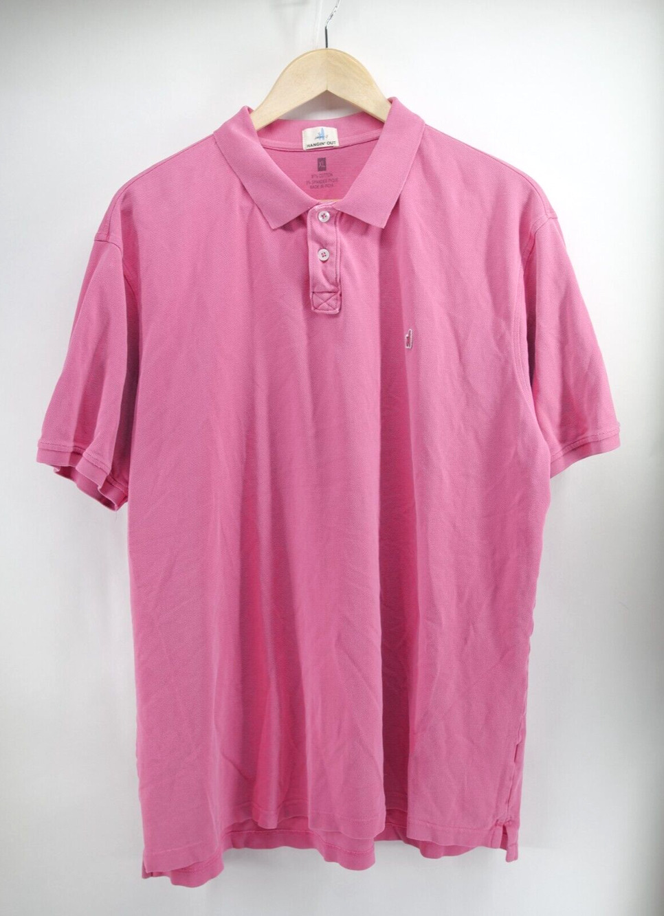 Johnnie O XL Polo Shirt Mens XL Pink Short Sleeve Casual Golf Hangin Out